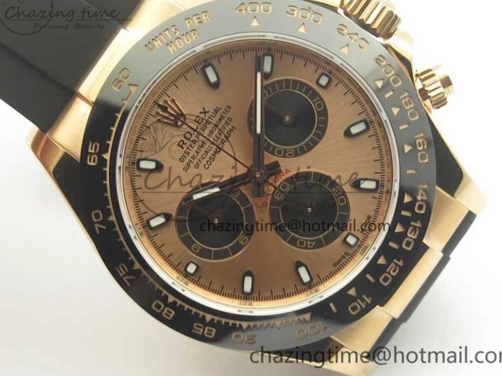 Best Dial ARF Clone Black Gold Rubber Rose On 1:1 Edition Super V2 Daytona 116515 Strap A4130 0225